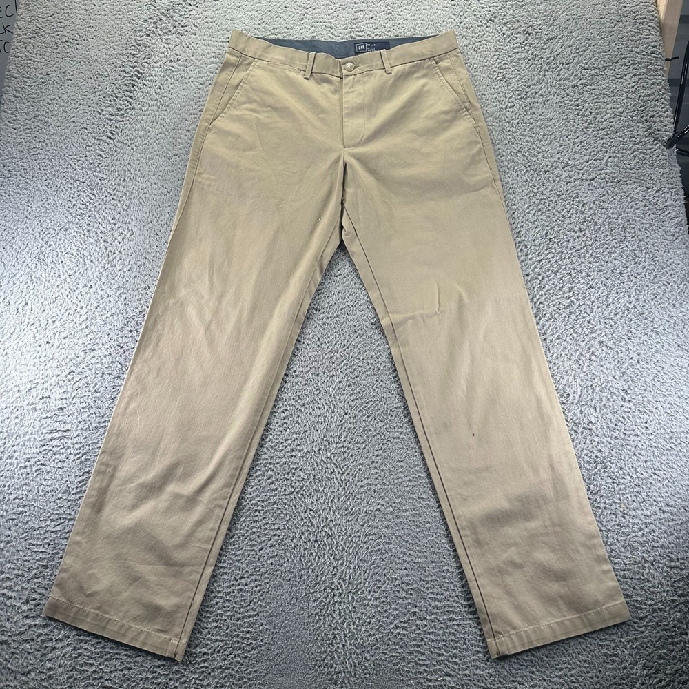 Gap Pant Men's 33x33 Brown Cotton Chino Straight Relaxed Preppy Office Career